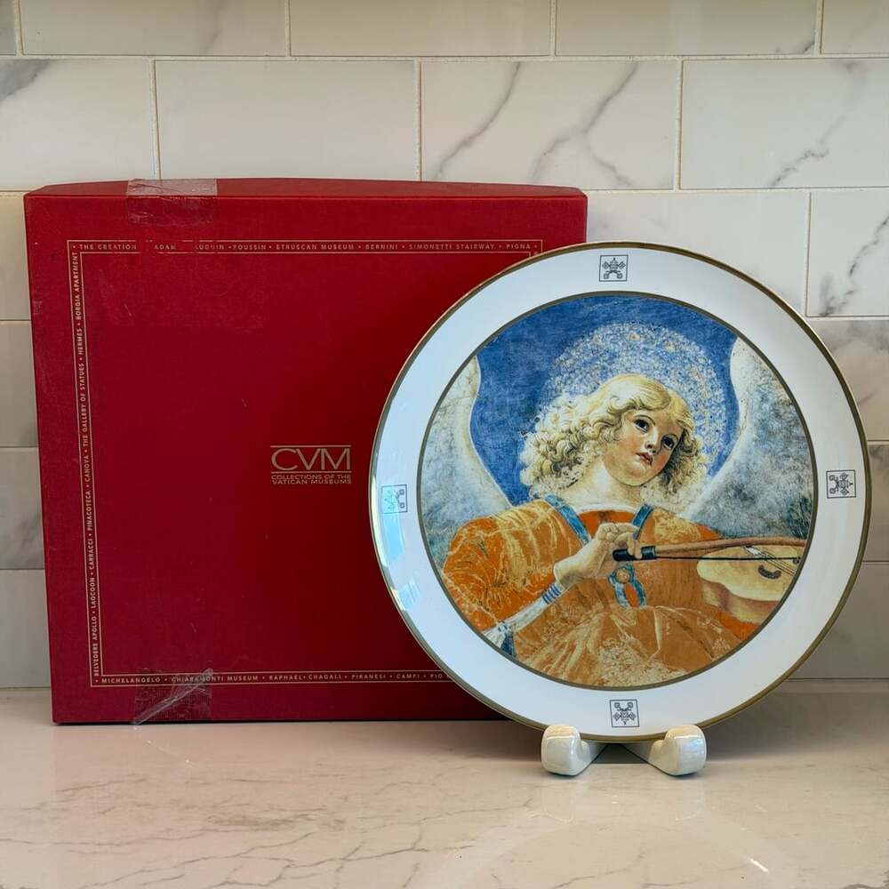 Collections Of The Vatican Museums 10.5” Angel Playing The Viol Plate With BOX!